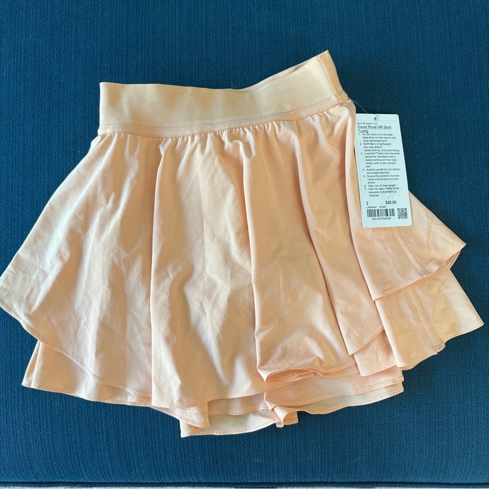 NWT Lululemon Court Rival LONG High-Rise Skirt Summer Glow